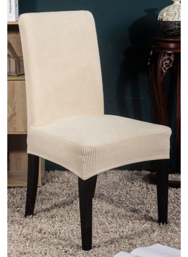 Plain Style Chair Cover Beige 