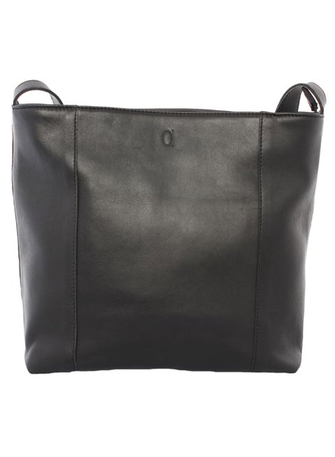 Solid Pattern Crossbody Bag Black