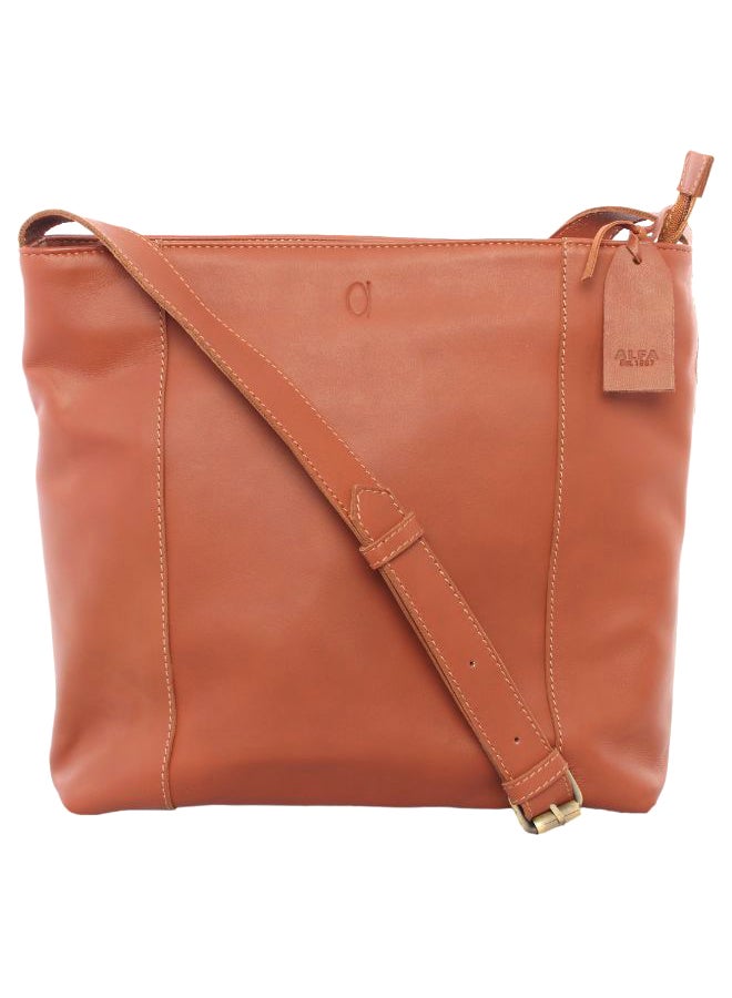 Alfa Leather Co. - Solid Pattern Crossbody Bag Havan - Image 1