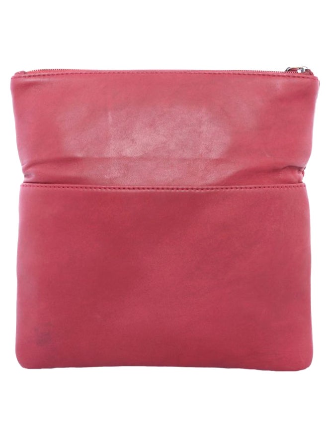 Alfa Leather Co. - Solid Pattern Fold Over Clutch Bag Burgundy - Image 1