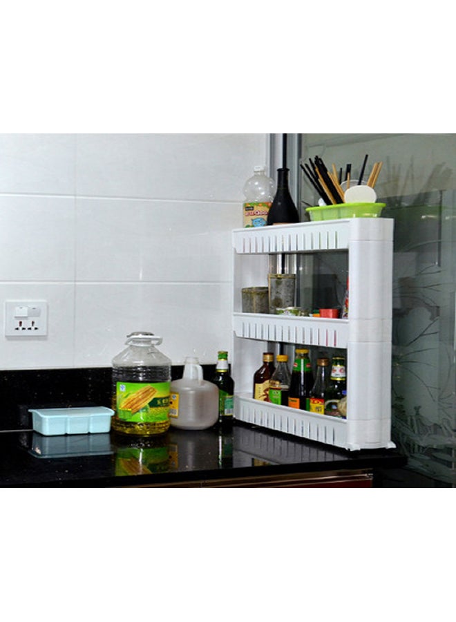 Multipurpose Kitchen Rack With Wheels White Medium - Image 2