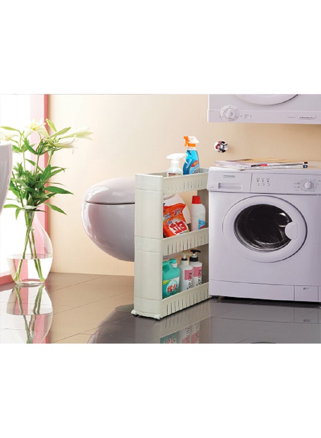 Multipurpose Kitchen Rack With Wheels White Medium - Image 3