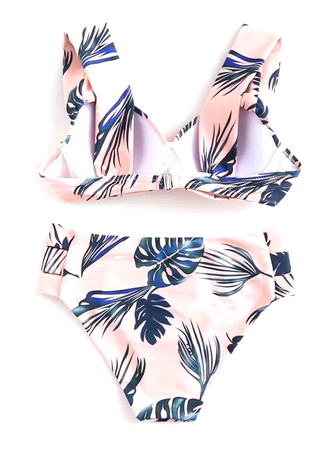 2-Piece Bikini Floral High Waist Beach Swimwear Set Multicolour - Image 1