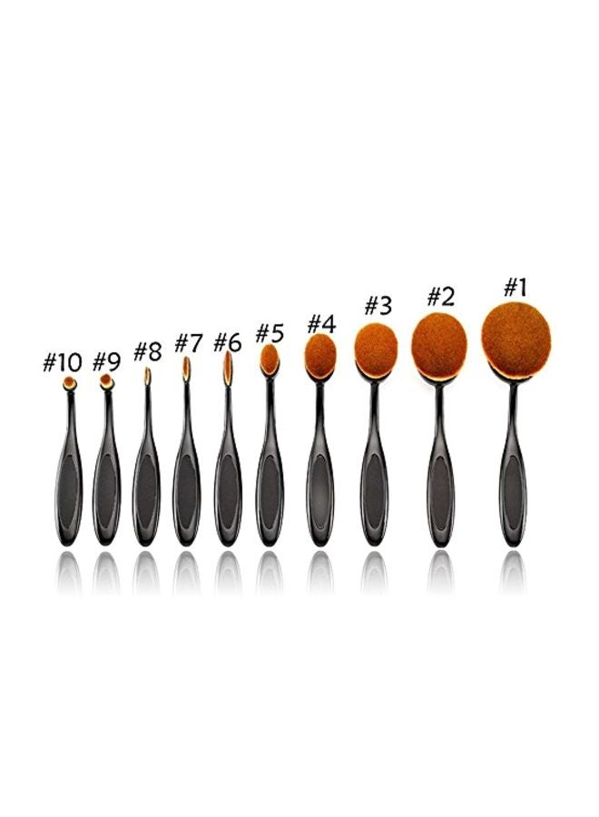 Mixbeauty - 10-Piece Makeup Brush Set Black/Brown - Image 1