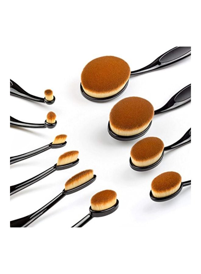 Mixbeauty - 10-Piece Makeup Brush Set Black/Brown - Image 1