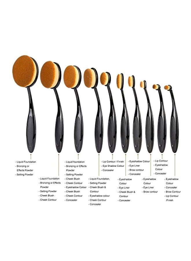 Mixbeauty - 10-Piece Makeup Brush Set Black/Brown - Image 1