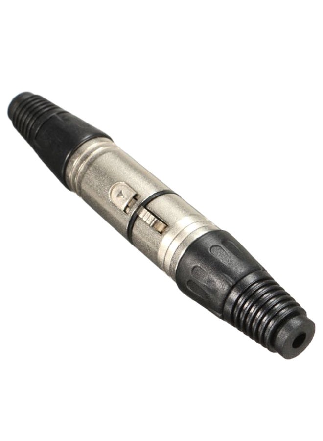 Pair Of 10 3-Pin Male To Female Microphone Audio Jack Connector 1V692 Silver/Black  - Image 2