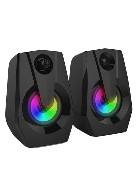 Multimedia Mini Sound Computer Double Speaker Black