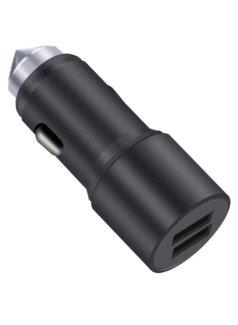 محول شاحن سريع لأجهزة الموبايل مزود بمنفذ USB ومناسب للسيارة أسود/فضي - Image 1
