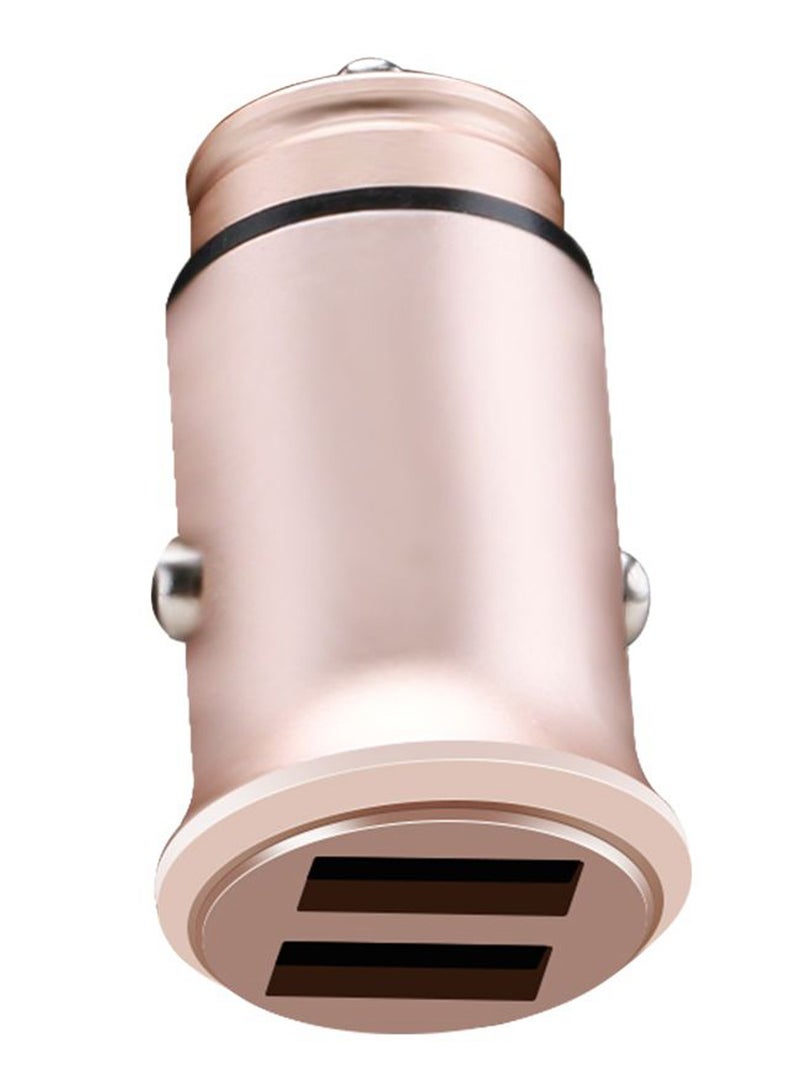 محول شاحن سريع لأجهزة الموبايل مزود بمنفذ USB ومناسب للسيارة ذهبي وردي / فضي - Image 2