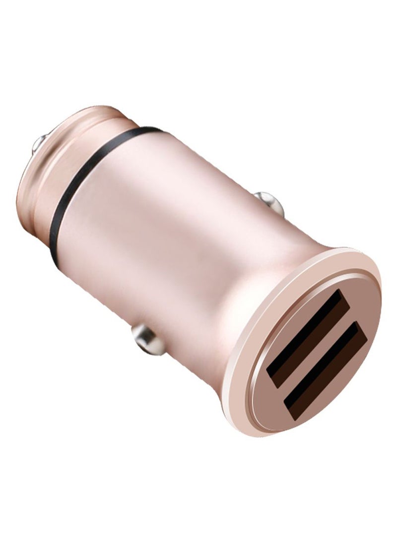 محول شاحن سريع لأجهزة الموبايل مزود بمنفذ USB ومناسب للسيارة ذهبي وردي / فضي - Image 1