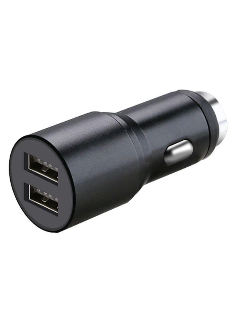 محول شاحن سريع لأجهزة الموبايل مزود بمنفذ USB ومناسب للسيارة أسود/فضي - Image 2