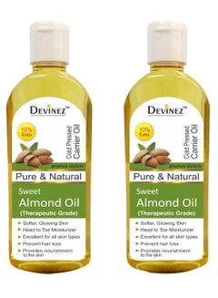 Devinez Pack Of 2 Cold Pressed Sweet Almond Carrier Oil 2 x 110ml 