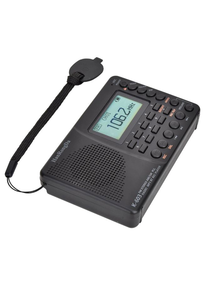 Generic - USB MP3 Portable Digital Recorder Radio HRD-603 Black - Image 1