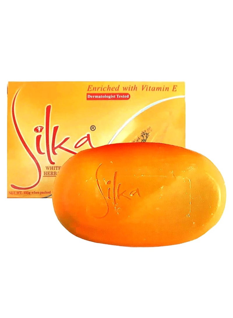 Silka Vitamin E And Papaya Whitening Herbal Soap Orange 135grams
