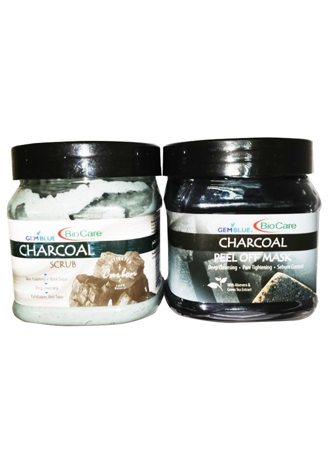 Charcoal Body Scrub And Peel-Off Mask 2 x 500ml - v1576283529/N32598198A_1