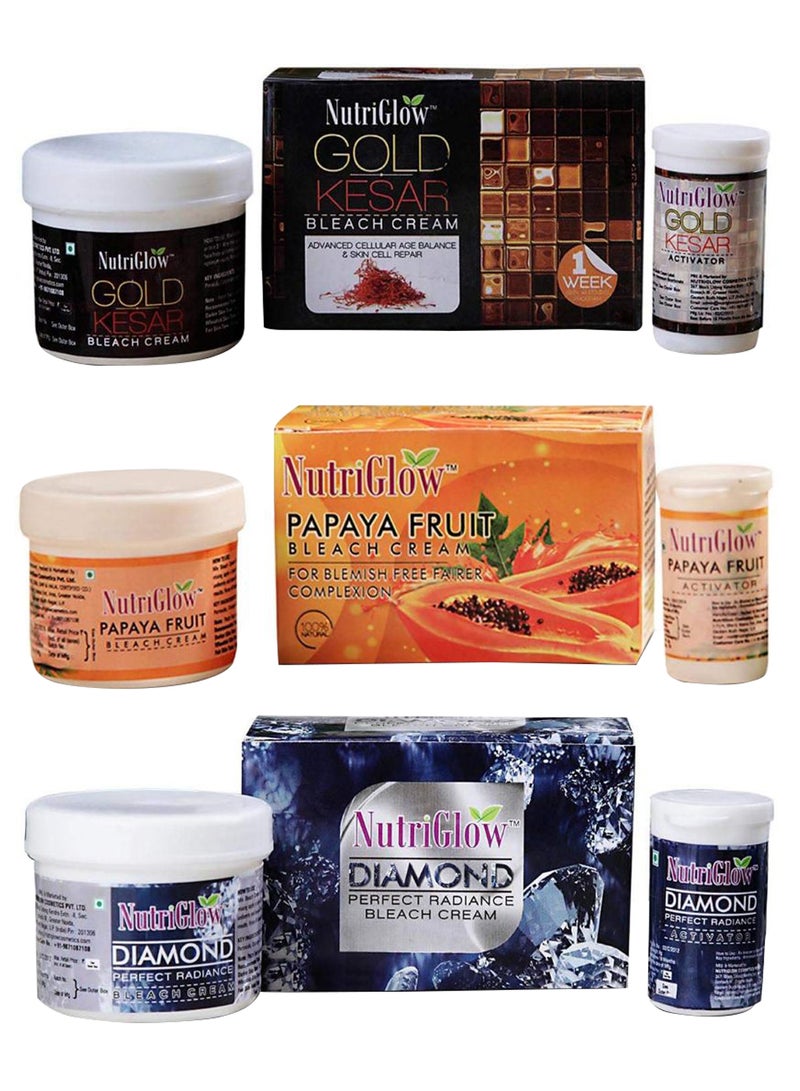 NUTRIGLOW Pack Of 3 Bleach Cream Set