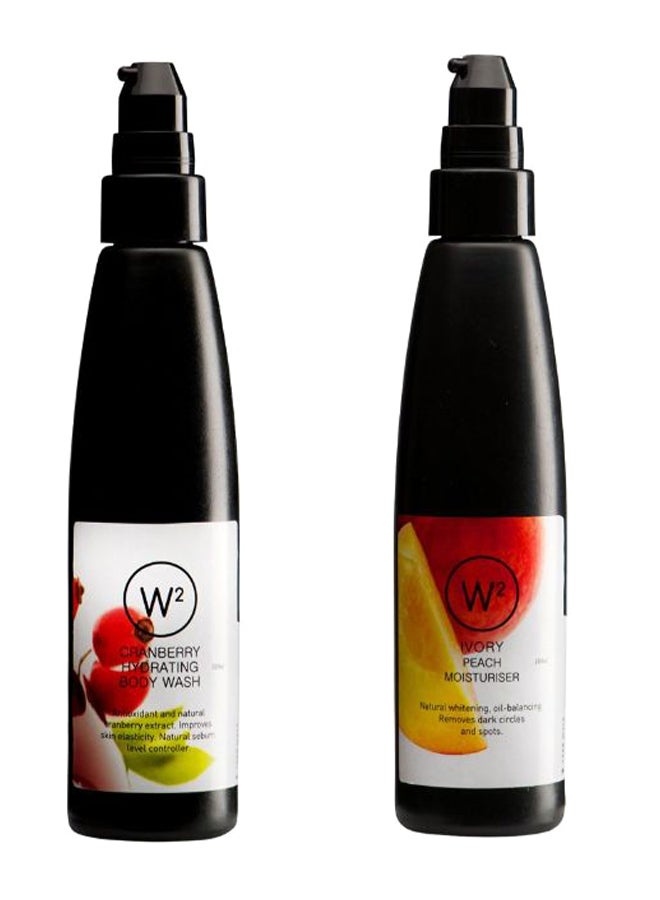 W2 Cranberry Hydrating Body Wash And Ivory Peach Moisturiser 