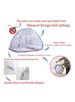 DmsBanga Foldable Mosquito Net White/Blue  - Image 5