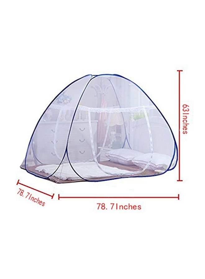 DmsBanga - Foldable Mosquito Net White/Blue - Image 1