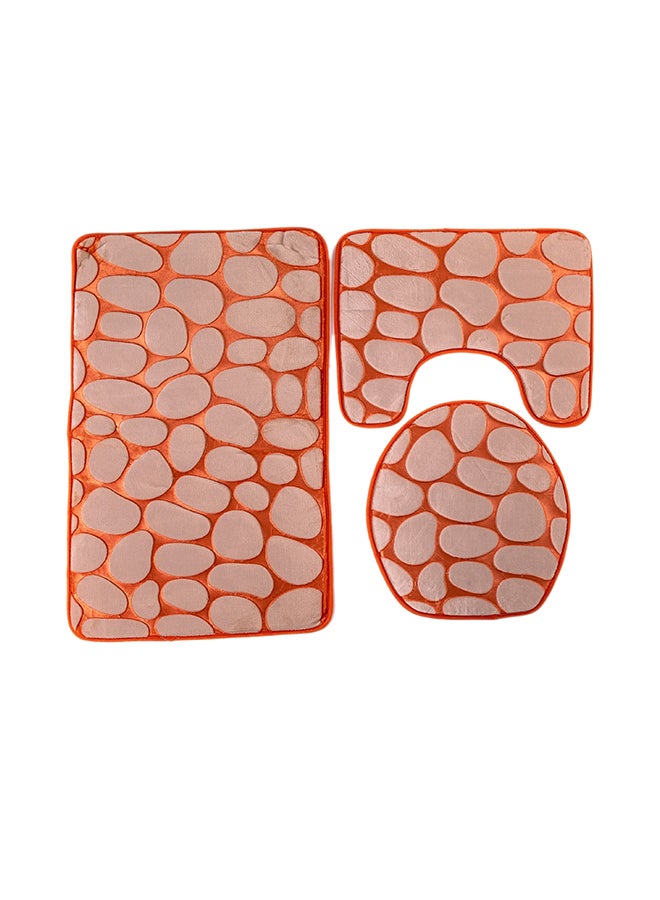 Home Concept 3-Piece Bathroom Anti Slip Pedestal Set Orange - Image 1