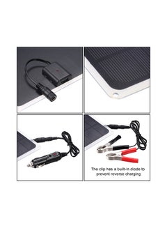 ماركة غير محددة شاحن سيارة يعمل بالطاقة الشمسية بتيار مستمر 12 فولت وقدرة 10 وات مزود بمنفذ USB أسود  - Image 2