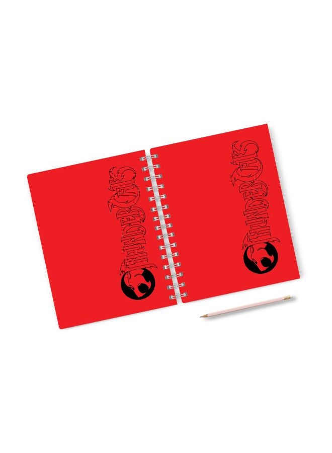 LOUD UNIVERSE - A5 Thunder Cat Logo Printed Notebook Red/Black - Image 1