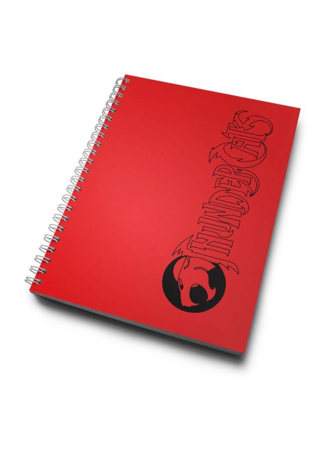LOUD UNIVERSE - A5 Thunder Cat Logo Printed Notebook Red/Black - Image 1