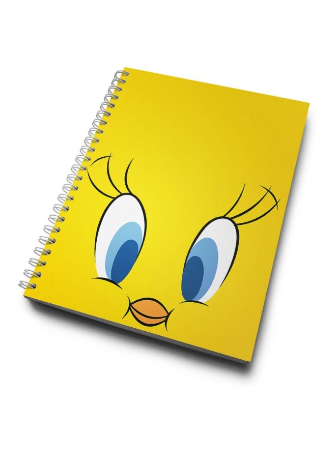 LOUD UNIVERSE - A5 Tweety Bird Face Printed Notebook Yellow/Black/White - Image 1