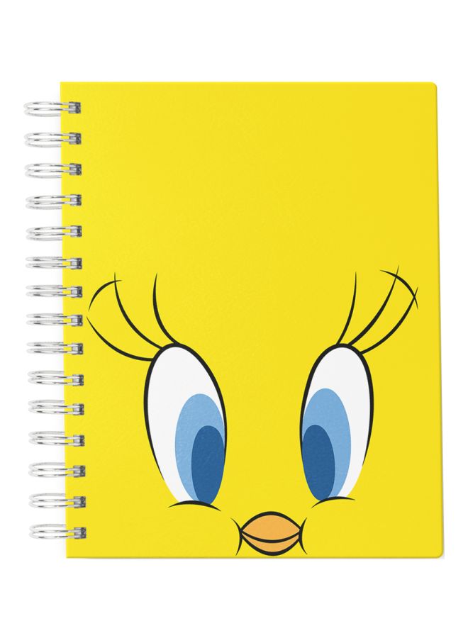 LOUD UNIVERSE - A5 Tweety Bird Face Printed Notebook Yellow/Black/White - Image 1
