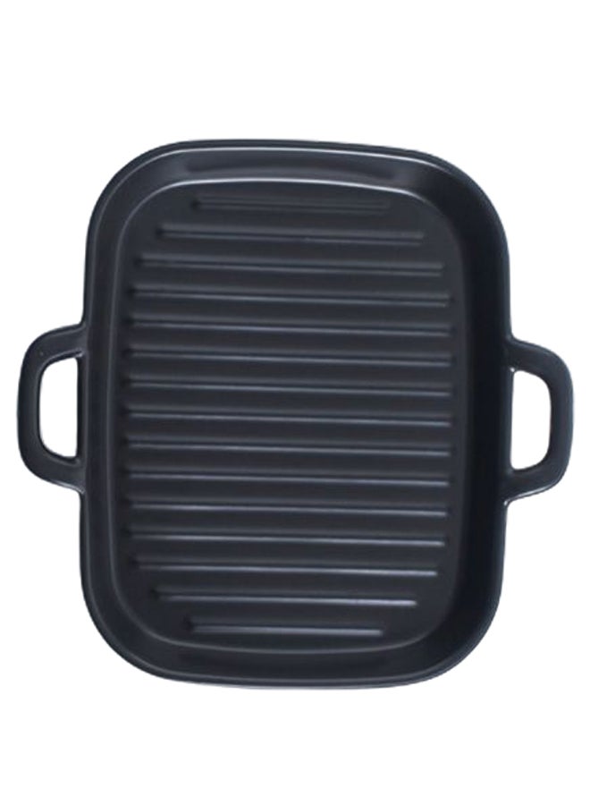 Square Stripe Plate With Two Ears Black 8inch - v1576327436/N32621924A_2