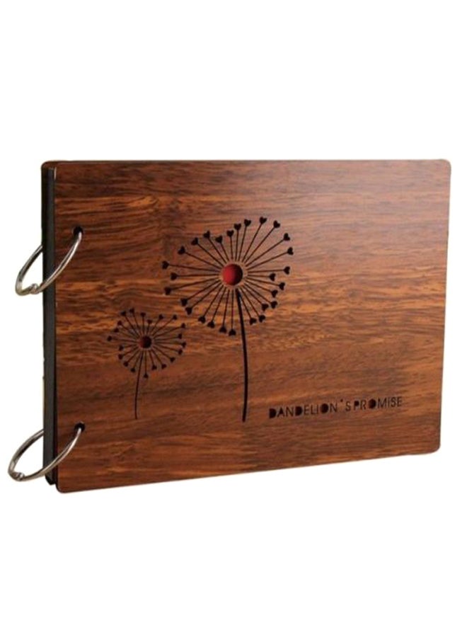 Loose-Leaf Pasted Memorial Photo Album Brown 8inch - Image 1