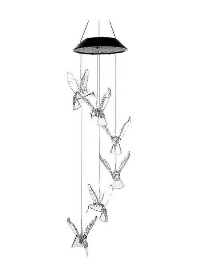 Solar Powered Wind Chime Colour-Changing Hummingbird Light Clear/Black - Image 1
