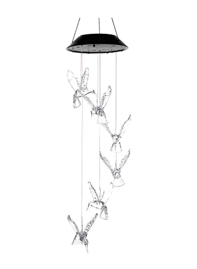 Solar Powered Wind Chime Colour-Changing Hummingbird Light Clear/Black - Image 2