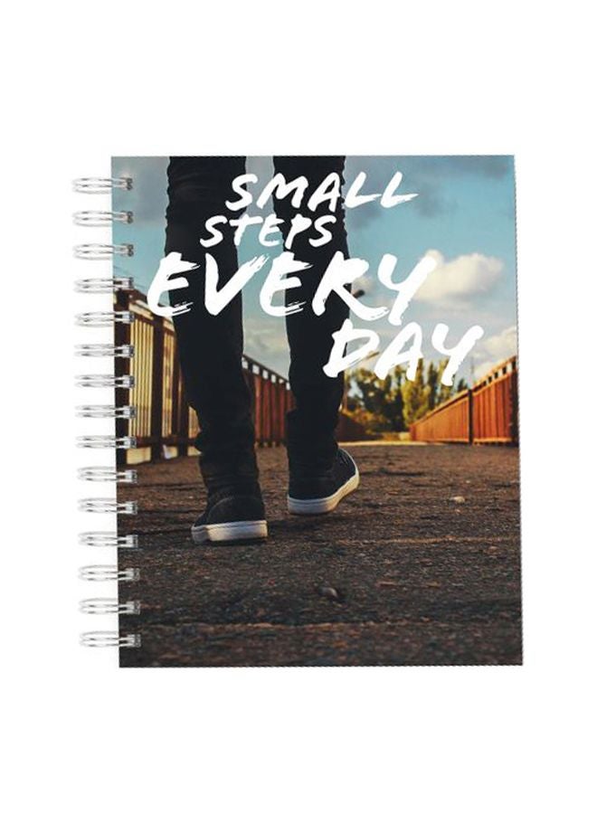 LOUD UNIVERSE - A5 Small Steps Motivation Printed Notebook Blue/Black/Brown - Image 1