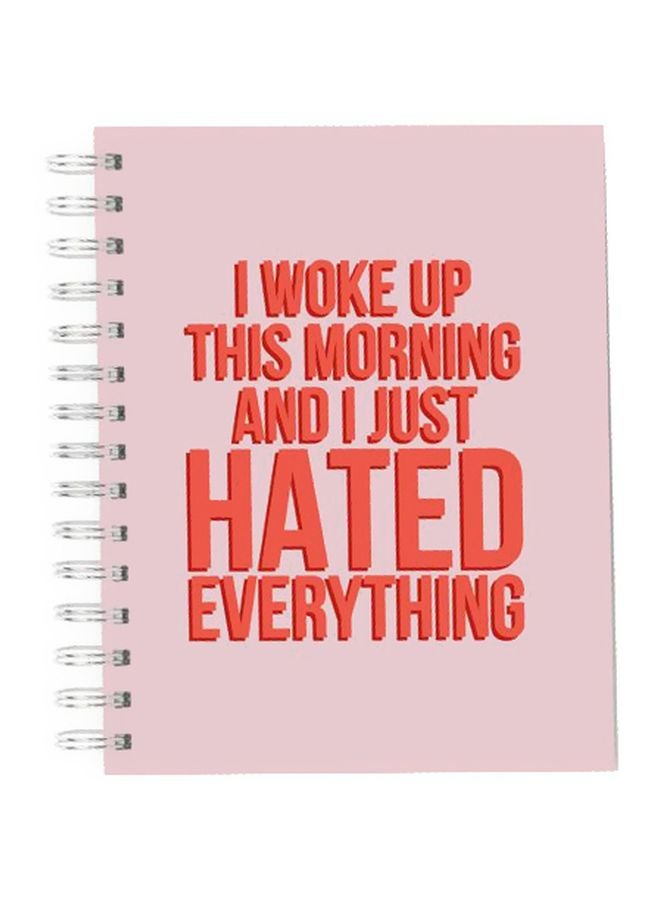 LOUD UNIVERSE - A5 Quote Printed Hardcover Notebook Pink/Red - Image 1
