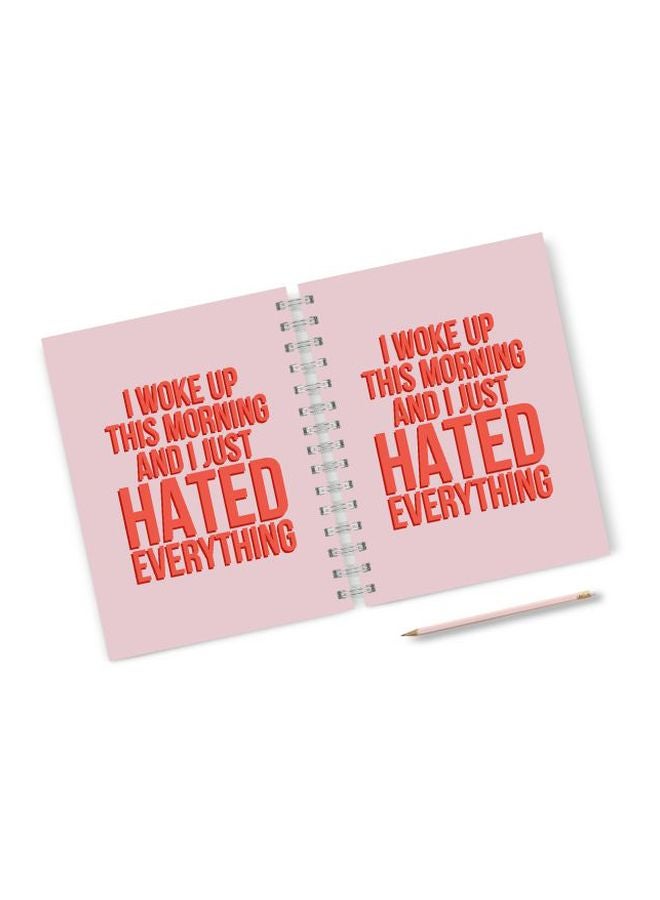 LOUD UNIVERSE - A5 Quote Printed Hardcover Notebook Pink/Red - Image 1