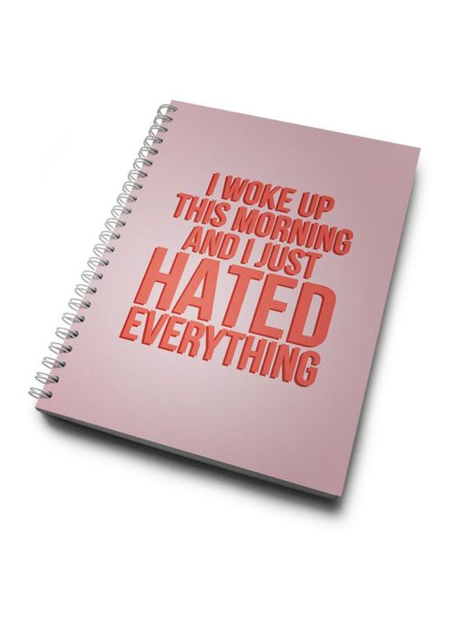 LOUD UNIVERSE - A5 Quote Printed Hardcover Notebook Pink/Red - Image 1