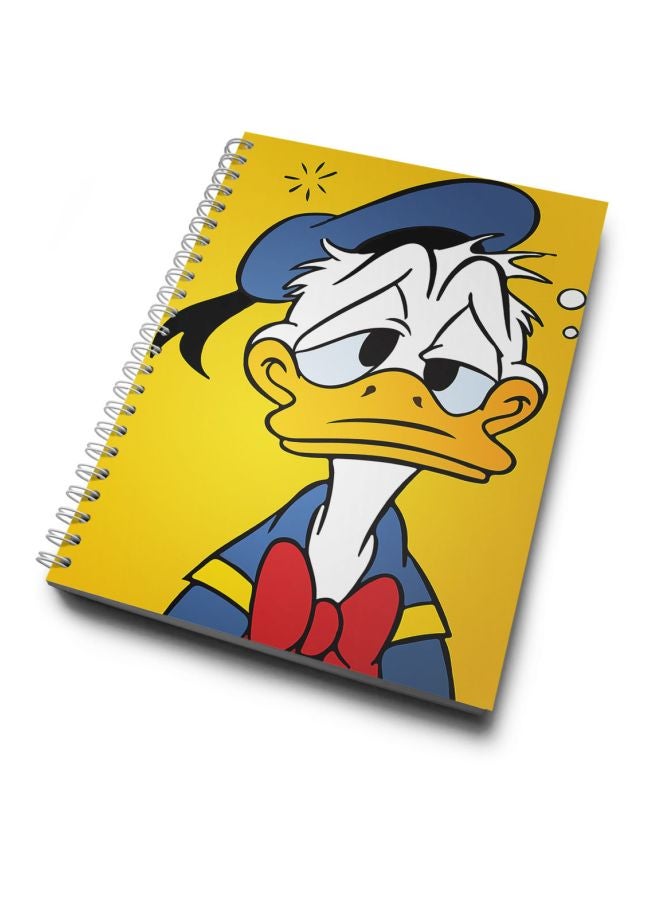 LOUD UNIVERSE - A5 Sad Donald Duck Printed Notebook Yellow/White/Blue - Image 1