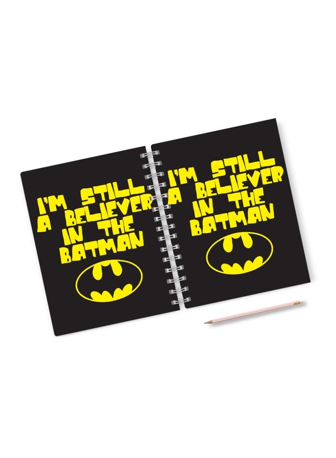 LOUD UNIVERSE - A5 Spiral Bound Batman Funny Quote Printed Notebook Black/Yellow - Image 1