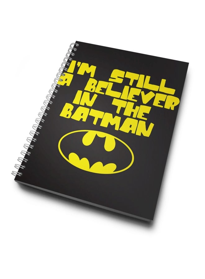 LOUD UNIVERSE - A5 Spiral Bound Batman Funny Quote Printed Notebook Black/Yellow - Image 1