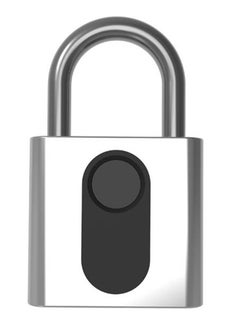Generic Smart Cabinet Anti-Theft Fingerprint Padlock Silver/Grey S 