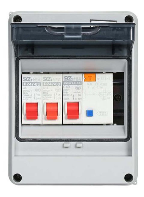 2 Way Garage Caravan Consumer Unit White/Grey/Red