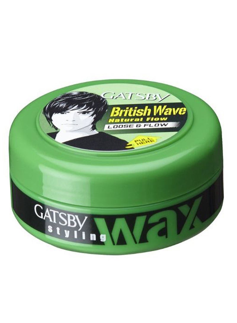 GATSBY British Wave Natural Loose And Flow Styling Wax 75grams 