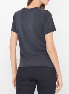 ONLY Acid Wash Graphic T-Shirt Charcoal Grey  - Image 3