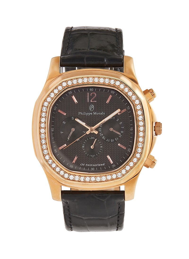 فيليب مورالي السويسرية ساعة يد بعقارب مع سوار من الجلد طراز LS1151RBB للرجال - Image 1