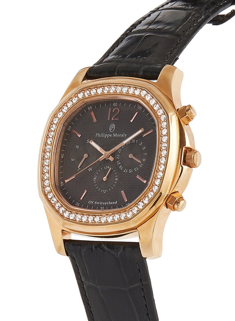 فيليب مورالي السويسرية ساعة يد بعقارب مع سوار من الجلد طراز LS1151RBB للرجال - Image 3