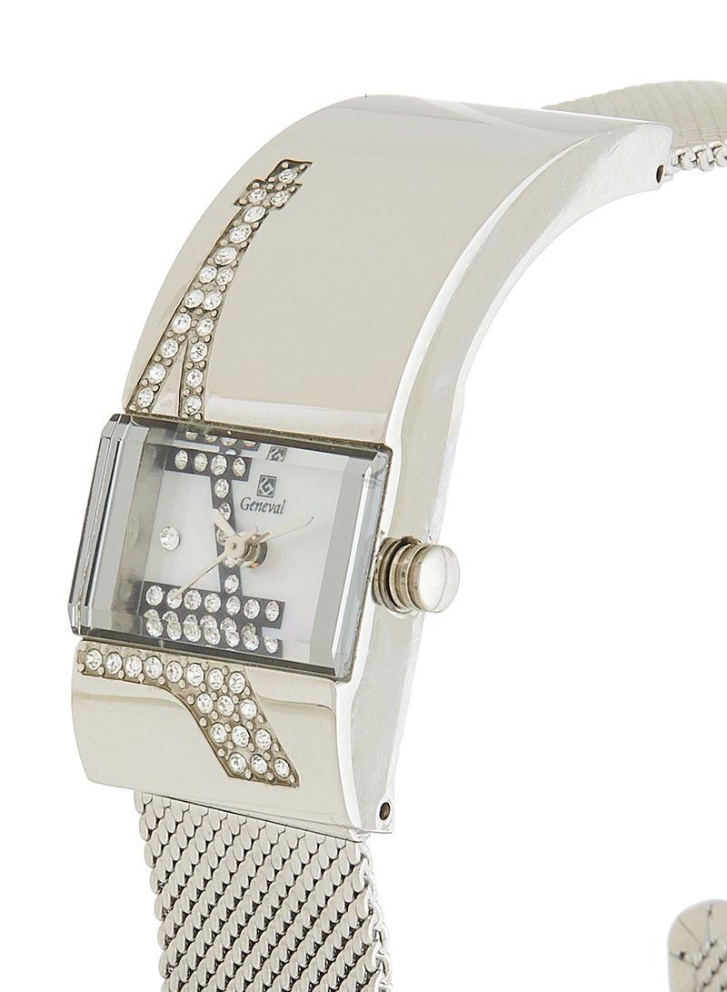 جينيفال من سويسرا ساعة يد طراز GLS124QWPW بعقارب وبسوار مزودة بسوار مصنوع من الستانلس ستيل للنساء - Image 2