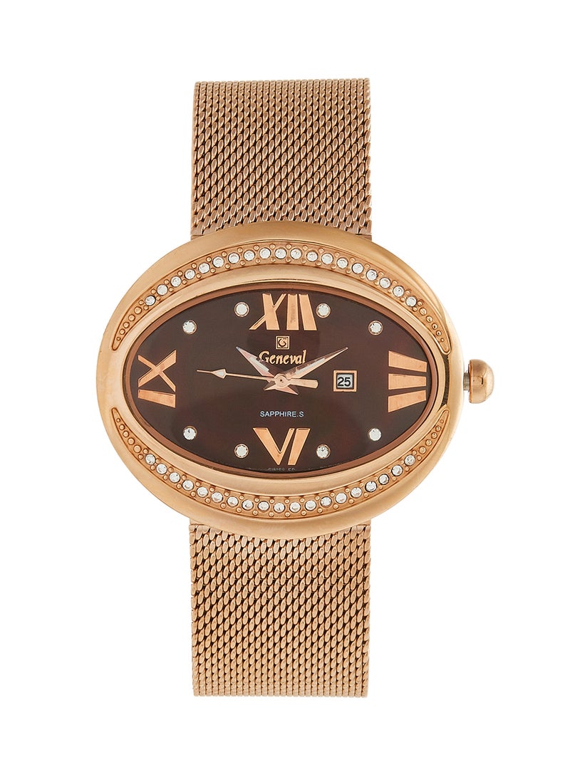 Geneval of Switzerland Women's Stainless Steel Analog Wrist Watch GLS132QRPO  - Image 1