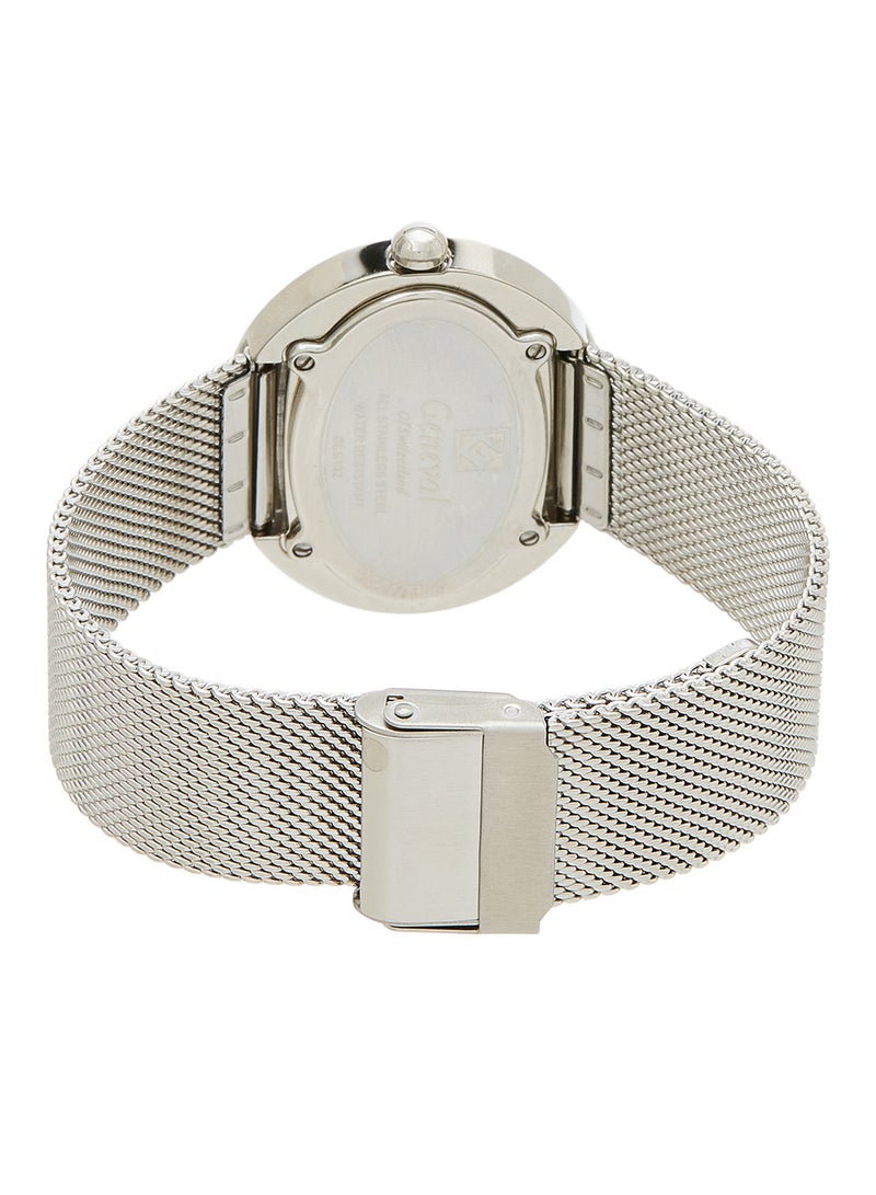 جينيفال من سويسرا ساعة يد ستانلس ستيل بعقارب وسوار طراز GLS132QWPW للنساء - Image 3